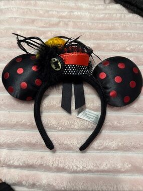 Black and Red Polka Dot Minnie Ear Headband